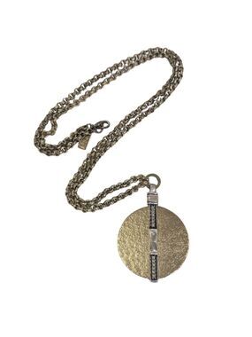 Silpada KR Hammered Disc Pendant Necklace Modern Boho Statement Gold Tone Luxury